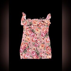 ✨Pink Ruby&Lace floral blouse with ruffle neckline✨